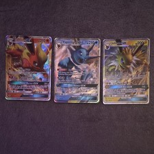 Nintendo Pokémon TCG GX Holo Lot Flareon, Vaporeon, Jolteon Hidden Fates 3 Cards