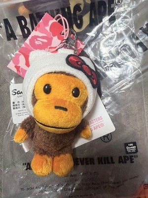 A BATHING APE BAPE x Sanrio Hello Kitty Plush DOLL Keychain japan
