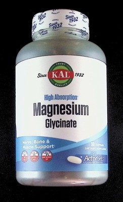 Kal HIGH ABSORPTION Magnesium Glycinate Liquid Filled Softgels 90 Ct Exp 10/2028