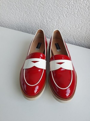 FRATELLI ROSSETTI Damen Slipper Halbschuh Elegant Lackleder Rot/Weiß Gr. 40 EU 