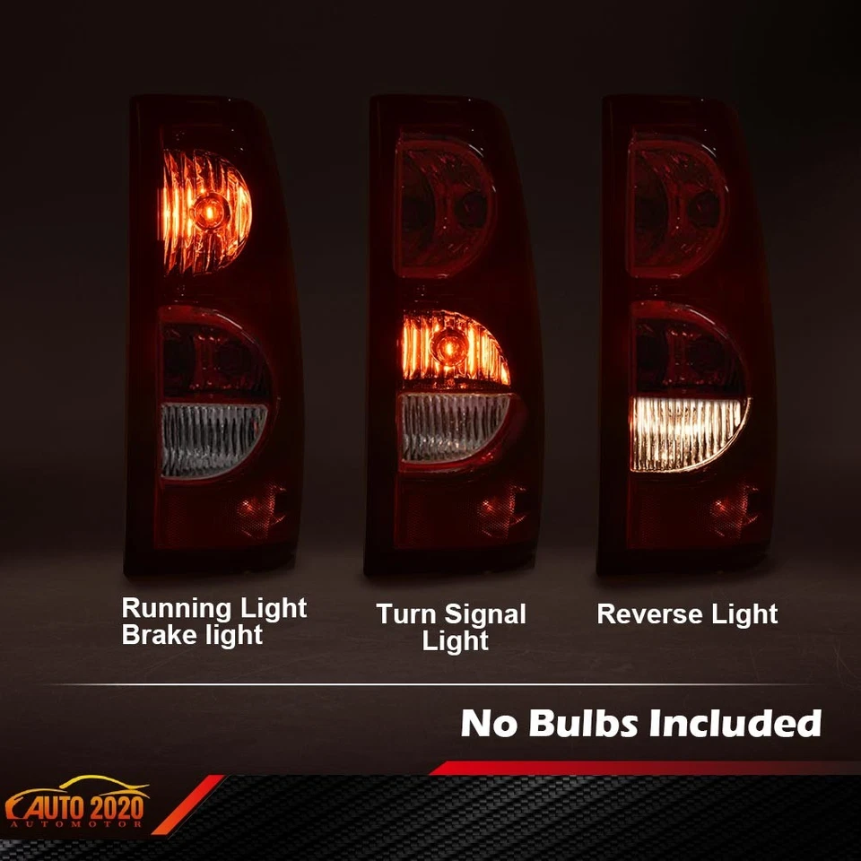 Pair Red Tail Lights Brake Lamps Fit For 03-06 Chevy Silverado 1500 2500 3500 HD - Image 4 of 4