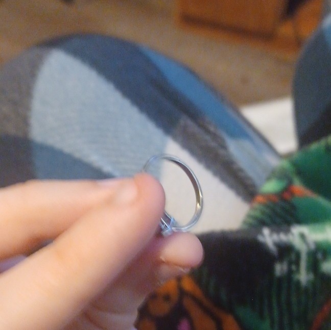 Silver Solitaire Ring Emerald Cut Gemstone Prong … - image 4