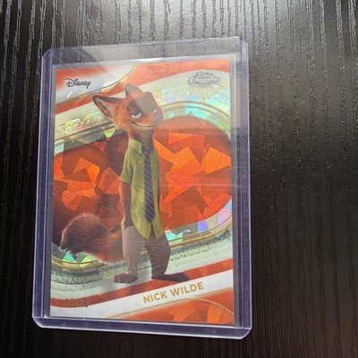 Nick Wilde 2025 Topps Chrome Disney Sapphire Orange Refractor # 11/25 ZOOTOPIA