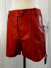 Alysi Crème Pantalone Leather Shorts Uk Size 10 New With Tags Rrp £520
