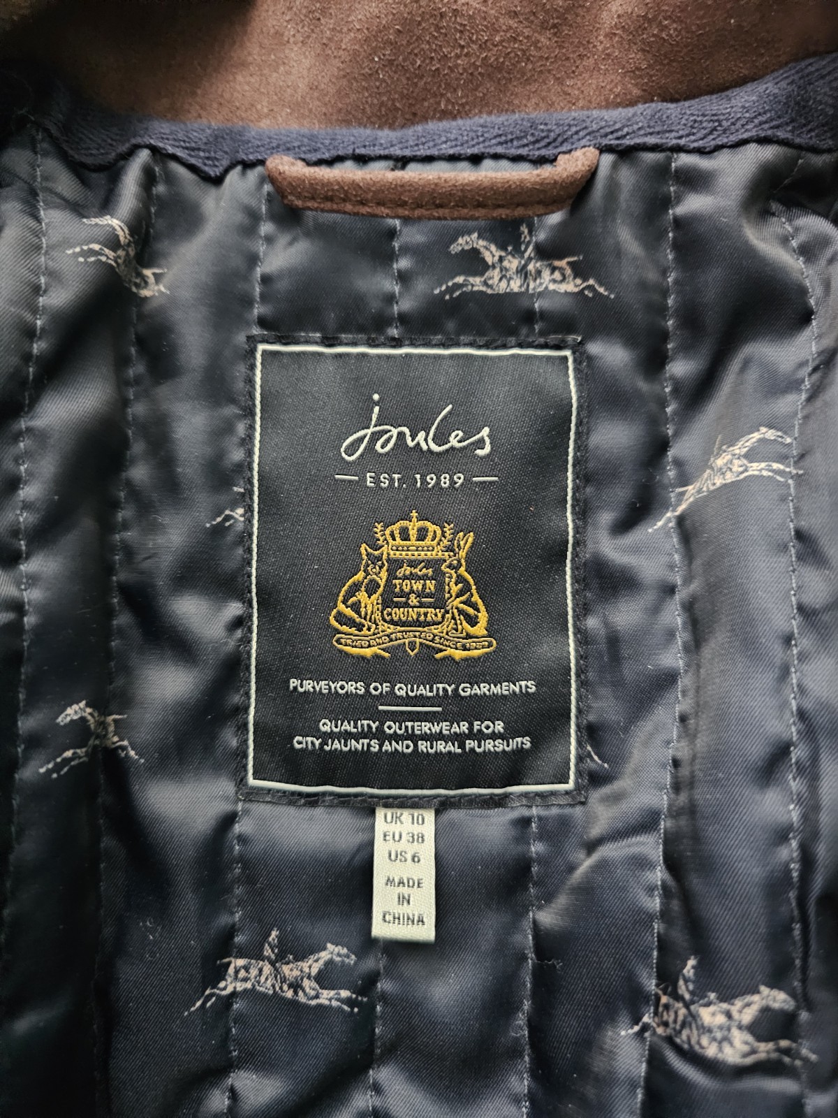 Joules Tweed Field Coat Women's UK 10 Blue & Green Tartan Check Jacket Wool