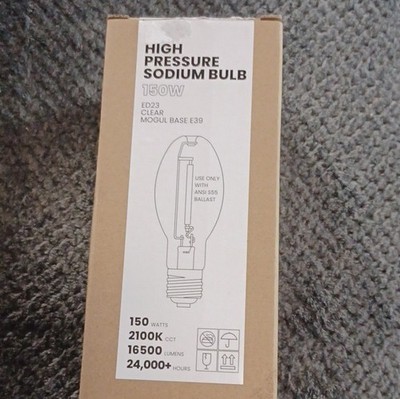 GRUOTVSZAK High Pressure Sodium Bulb 150W ED23 Mogul E39 S55 2100K 16500lm