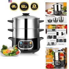 Elektryczny parowiec do żywności parowiec do warzyw kosze do układania w stosy 8,5 Qt 1200W