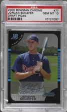 2005 Bowman Draft Chrome Jordan Schafer #BDP77 PSA 10 GEM MT 4r3