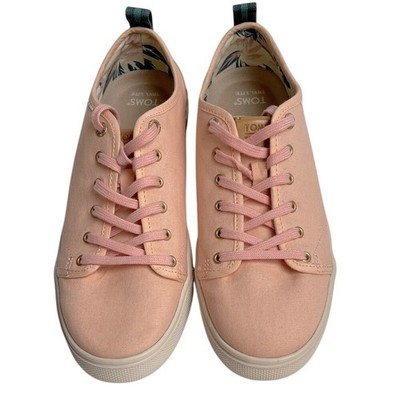 TOMS Women's Travel Lite Peach Pink Canvas Sneakers 8.5