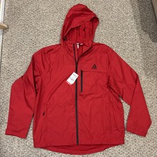 Reebok Windbreaker Mens L Full-Zip Hooded Red New With Tags Size Large