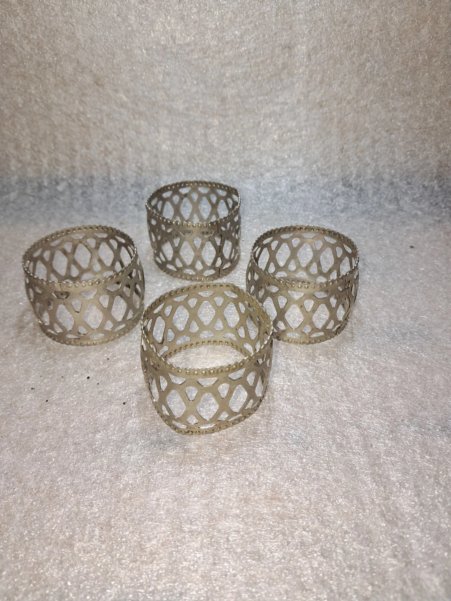 Lot de 12 ronds de serviette en métal pour décoration de table de