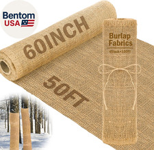 60 Inch X 50 Ft Burlap Fabrics Roll Natural Burlap Tree Wrap Winter Garden Frost