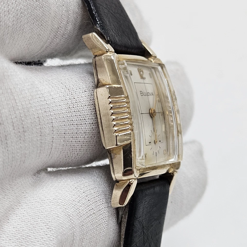 1959 Bulova Mens Watch Princeton Fancy Bezel 10K Gold Plate GP 21 Jewel 10BZ - Image 4 of 4