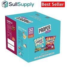 Proper Chips  Lentil Chips - Indulgent BBQ & Tangy Salt Vinegar 32 Bag Pack