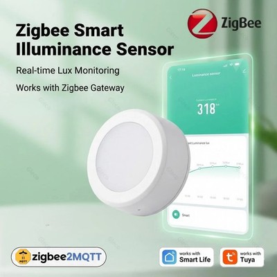 Zigbee Smart Light Sensor Illumiance Detector Real-Time LUX Brightness