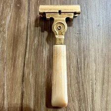 Vintage 1940s Schick Eversharp Injector Shaving Razor, Cream/Brass