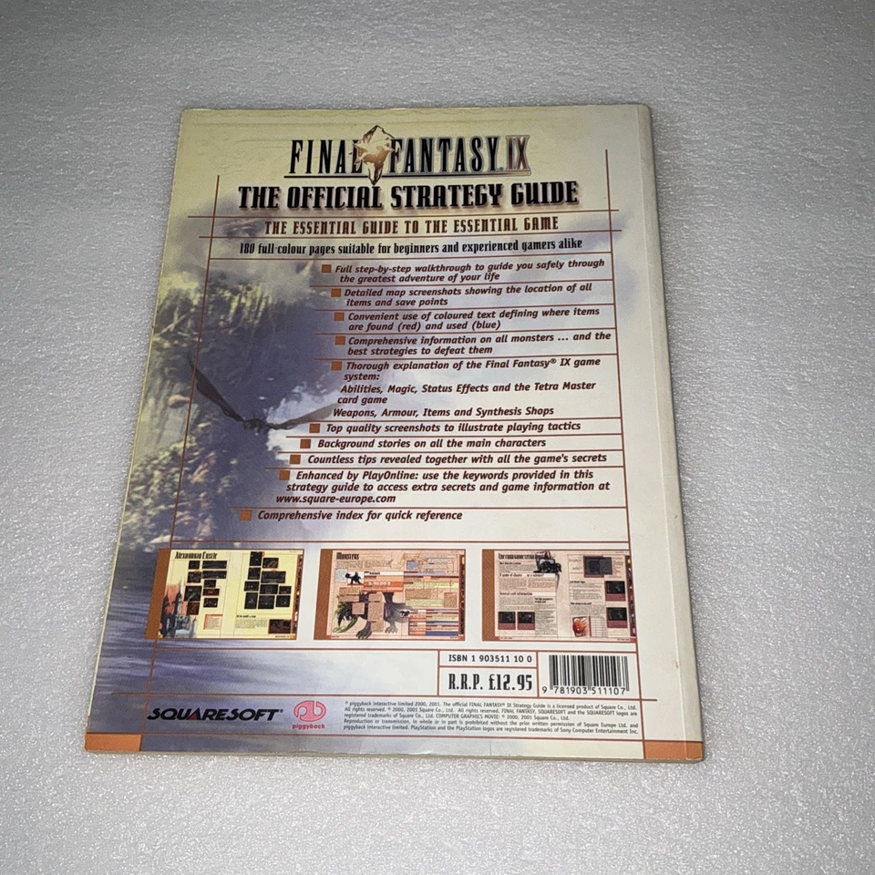 Final Fantasy IX 9 Official Piggyback Strategy Game Guide Book Go Used Rare RPG - Image 2 of 4