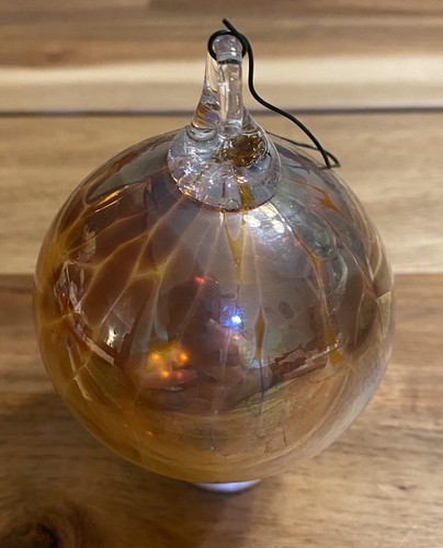 Karnevalskunst mundgeblasene Glasauge Weihnachtskugel Ornamentkugel Hexenkugel gold - Bild 4 von 6