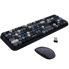 Wireless Keyboard and Mouse Combo 104 Keys Full-Size 2.4 GHz Grey Color