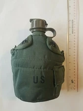 Green US Military 1970 Water Canteen And Unicor Cover LC-2 With 2 Belt Clips