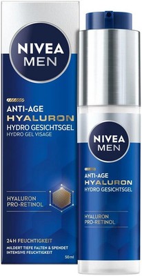 NIVEA MEN Anti-Age Hyaluron Hydro Gesichtsgel, Gesichtspflege für Männer mit Hya