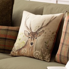 Evans Lichfield Bramble Stag Printed Country Cushion