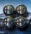 four genuine Alfa romeo centre wheel caps Giulia spider quadrifoglio 50mm A1