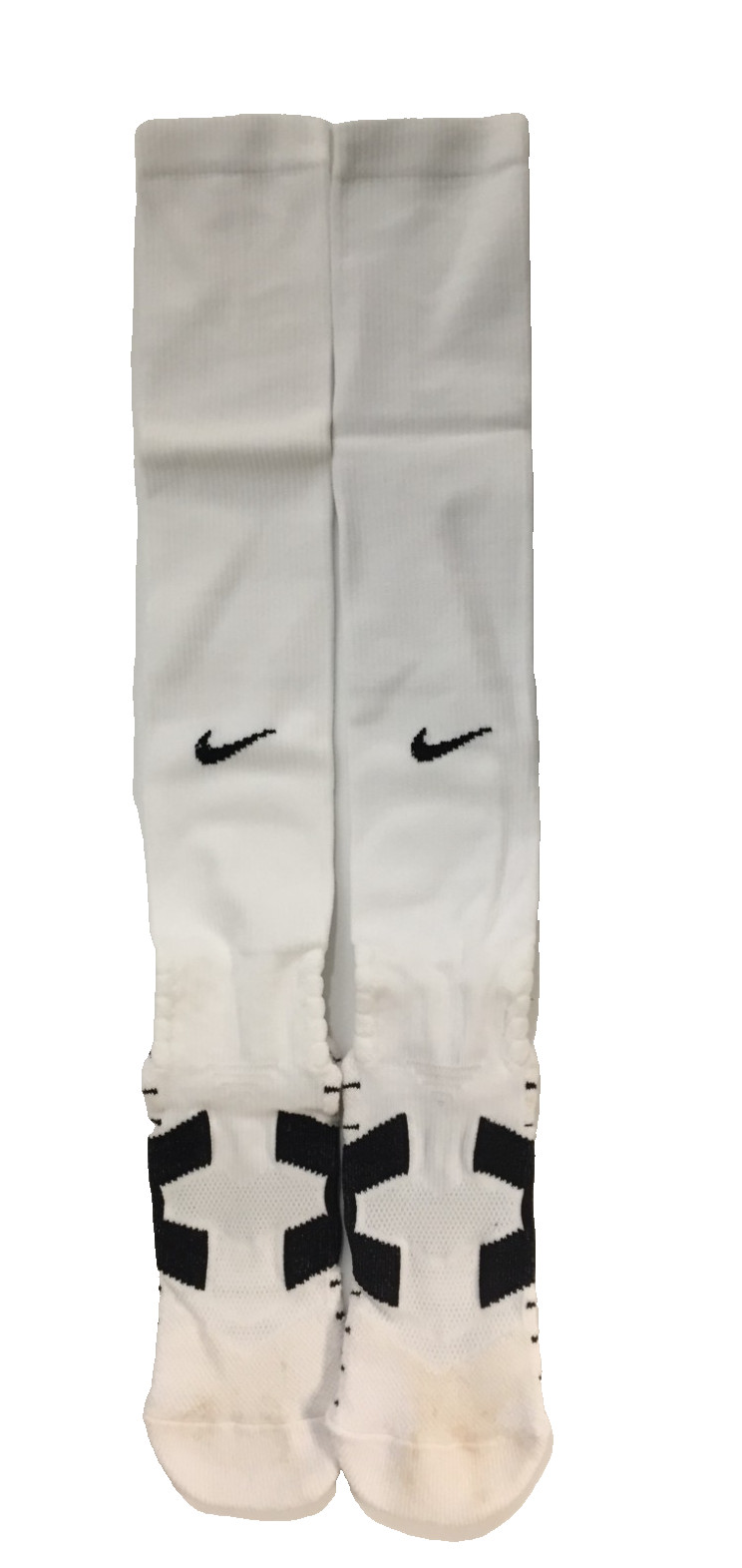 Nike Cushioned knee high DRI FIT White /Black  Sport Socks PSX312 101 size LG