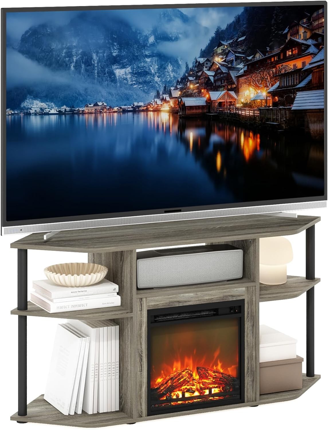 Jensen Corner TV Console Fireplace Entertainment Center TV S