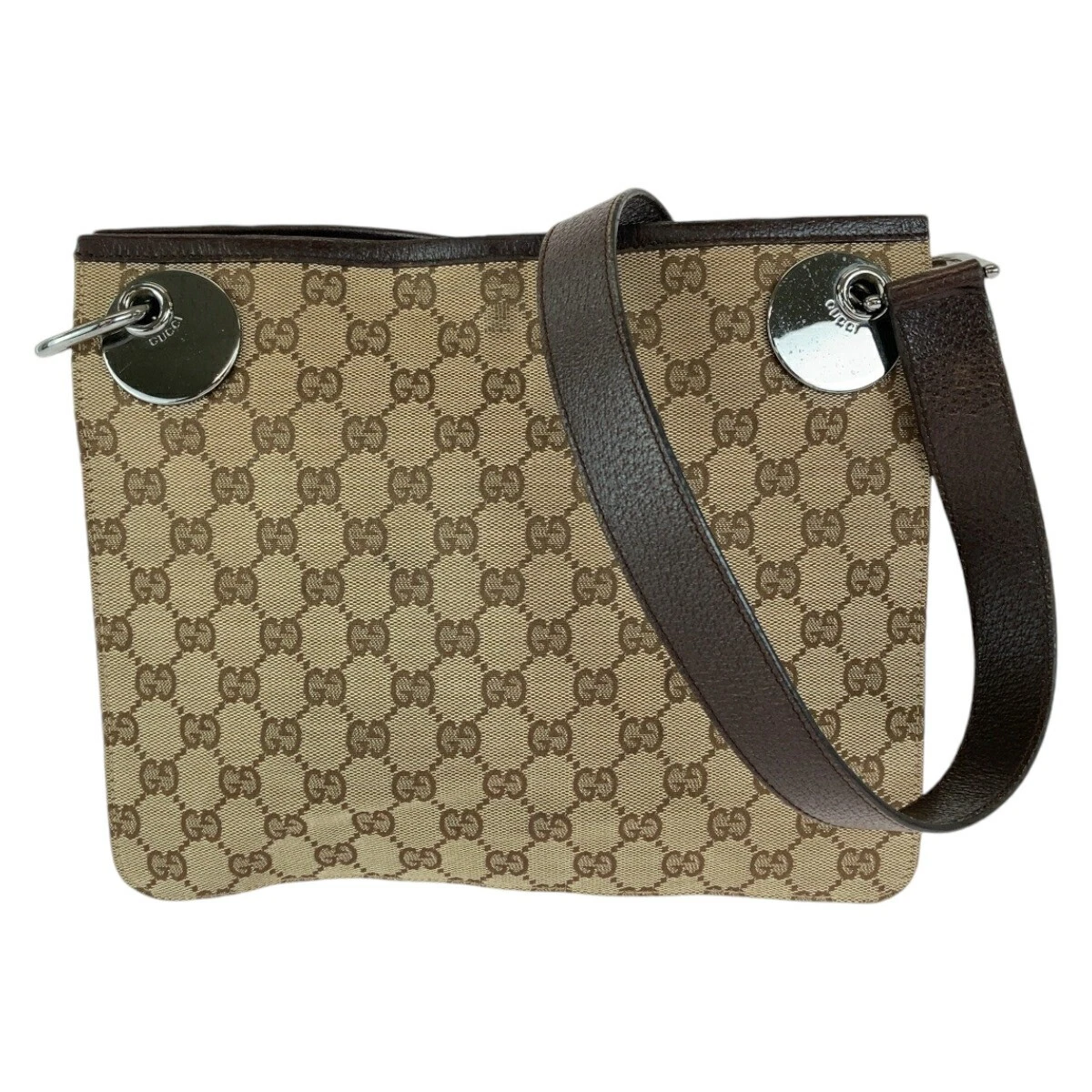 Sac à bandoulière Beauty GUCCI Eclipse marron ferrures métal argenté GG toile 120841