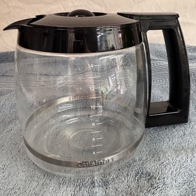 Cuisinart DCC-3200 14 Cup Glass Carafe Pot Black Lid Handle OEM
