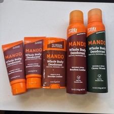 Mando Whole Body Bourbon Leather bundle Deodorant/cream/spray. See description