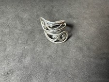 2.66g Vintage Sterling Silver Open Scroll Filigree Wrap Statement Ring Size 6