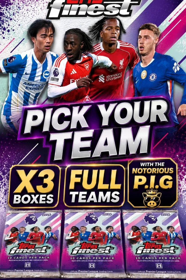 X3 BOX BREAK! Topps Finest Premier League PYT FULL TEAMS