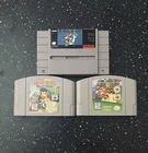 Super Mario World SNES + Super Mario 64 + Diddy Kong Racing N64 Cartridges Lot