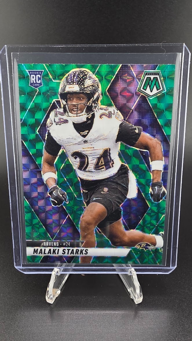 2025 Panini Mosaic 347 Malaki Starks Green Mosaic Prizm RC