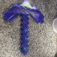 Minecraft Enchanted Iridescent Pickaxe Prop Halloween Costume Accessory Dress Up