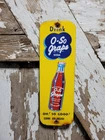 VINTAGE O-SO SODA PORCELAIN SIGN OLD BEVERAGE GRAPE COLA DRINK OLD POP BOTTLE
