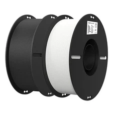  2kg PLA 1.75mm Filament Bundle for 3D Printing with No-Tangling Black & White