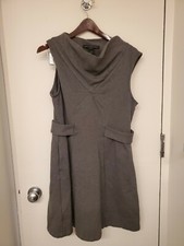 MARC BY MARC JACOBS Gray Sleeveless Cowl Night Gray Melange Belt Dress Large