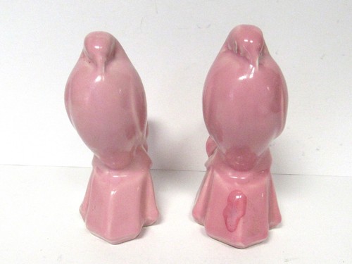 Mid Century rosa Vögel Vintage Keramik Keramik Figuren - 6-1/2" hoch - Paar - Bild 9 von 10