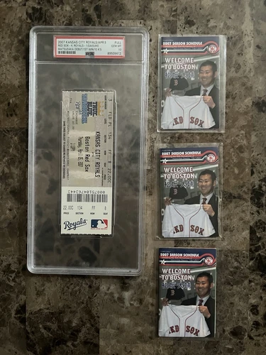 祝 Daisuke Matsuzaka 2007 MLB Debut 1st Win 10K's Game Full Ticket PSA 10 Ohtani
