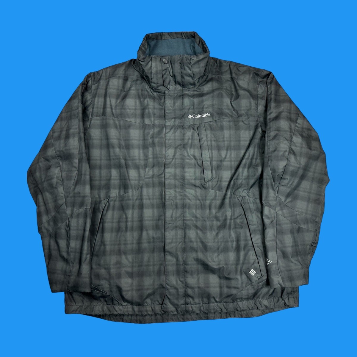 Columbia Mens Sz XL Interchange Omni-Tech Plaid Waterproof Columbia Mens Sz XL Interchange Omni-Tech Plaid Waterproof