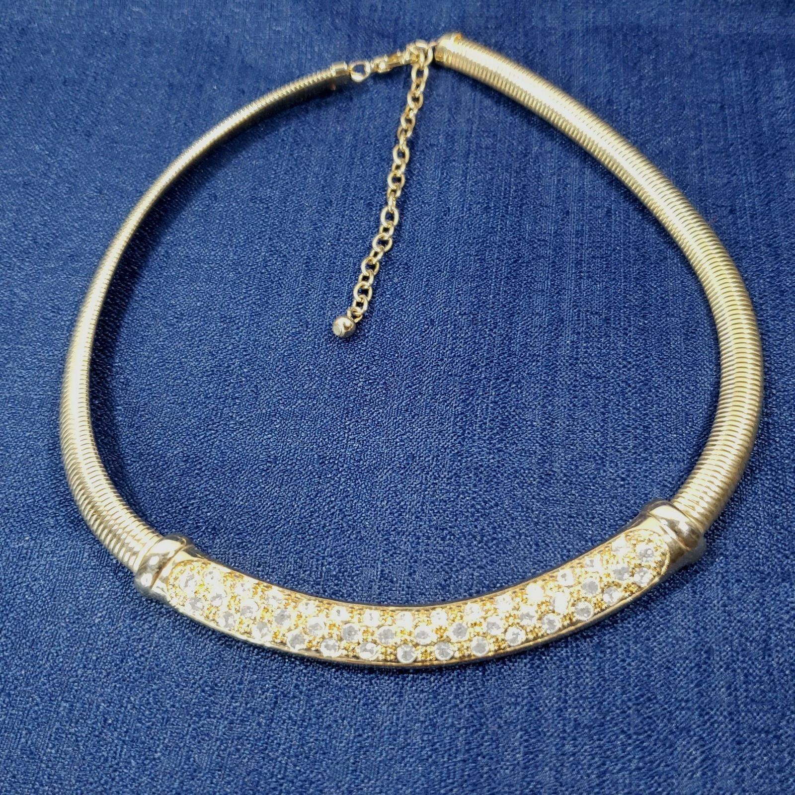 Swarovski vintage? Collana collare cristallo tono oro