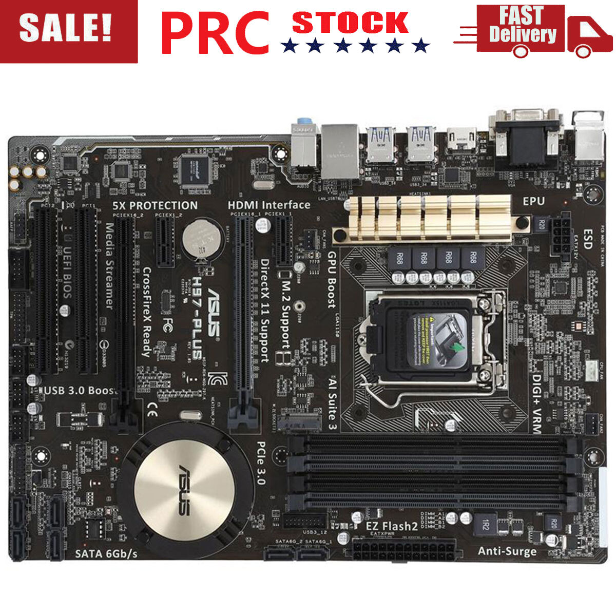 ASUS - Motherboard H97-PLUS ATX 0 Intel LGA DDR3 | LGA1150 H97