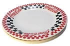 Coca Cola  7.75" 3 Plate set Red/Black/White Checkered Vintage 1996 Gibson