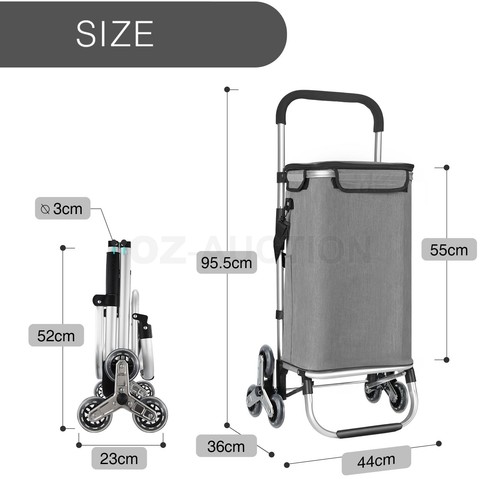 Shopping Trolley Cart Foldable Market Grocery Luggage Basket Bag Wheels Carts - Picture 4 of 165