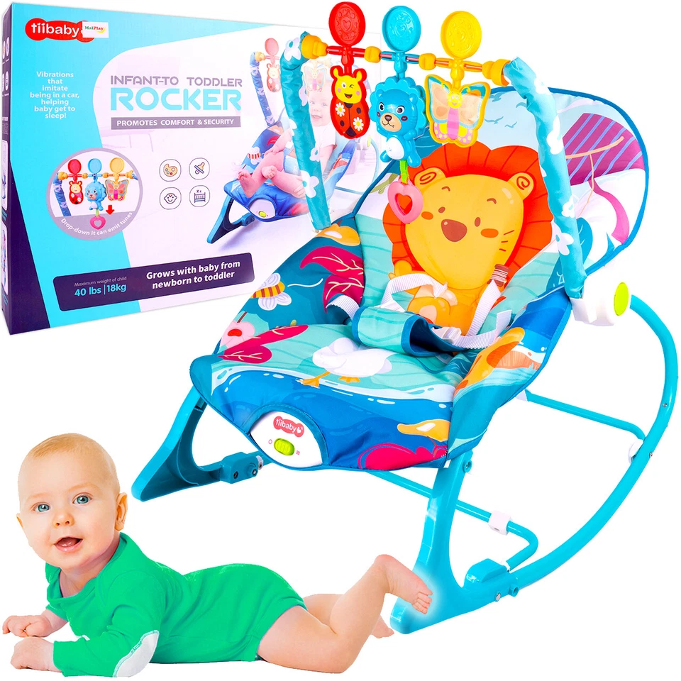 Malplay BabyWippen Babyschaukel Sitz mit Baby Mobile bis zu 3 Jahren 18 kg