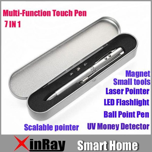 Multi-Function 7-in-1 Pen Screw Driver Laser Pointer UV Money Detector LED Light