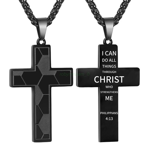 Stainless Steel Football Bible Cross Pendant Inspirational Necklace Decorations - Picture 15 of 38